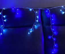 Blue and White LED Icicle Lights
