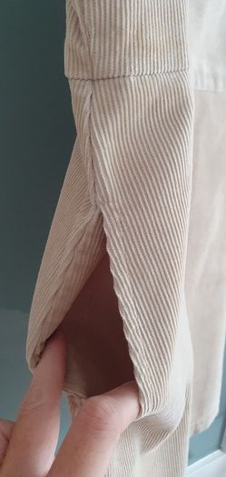 MANGO beige cord pinafore with pockets Sz L (12-14)