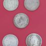 England 5 X 1920 on  50% Silver Half Crown Coins Image 2