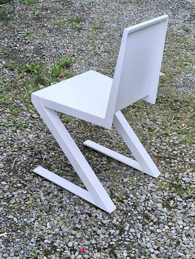Minimalist Brutalist Metal "Shadow Chair"  Unique Artist One-Off
