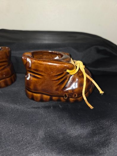 Pair of Vintage Ceramic Shoe Ashtrays