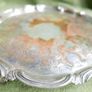 Vintage  Silver Plate Round Serving Tray 10" Scroll Rim Image 9