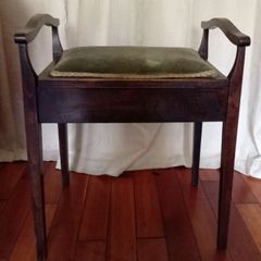 Antique Edwardian piano stool with storage