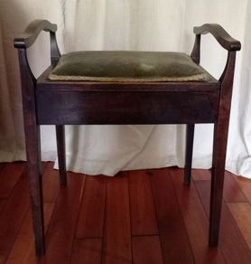 Antique Edwardian piano stool with storage