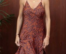 Never Fully Dressed Animal Print Asymmetrical Midi Dress RRP 115E