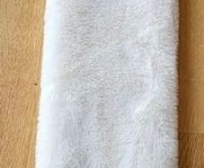 Long Hot Water Bottle with White Fleecy Cover