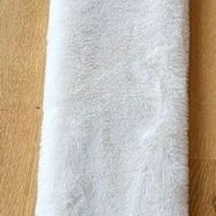 Long Hot Water Bottle with White Fleecy Cover