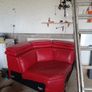Red Italian leather sofa Image 8
