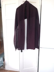 Oska Wine/Black Wool Wrap/Scarf Unused