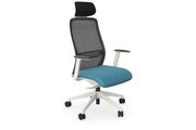 NV High Back Swivel Mesh Chair Lime White Frame with adjustable arms and headrest