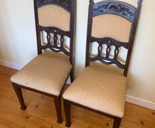 Vintage Solid Wood Chairs, Matching Pair (High Back)