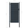 Fence Gate PVC and Steel 100x124 cm Anthracite Image 4