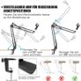 Microphone Stand, Professional Adjustable Mic Stand with Screw Adapter and Pop Filter Suitable for Radio and Television Stations, Recording Studios, Compatible with Blue Yeti Microphone Image 5
