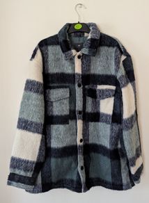 H&M Green Tartan Shacket Men's Size Large.
