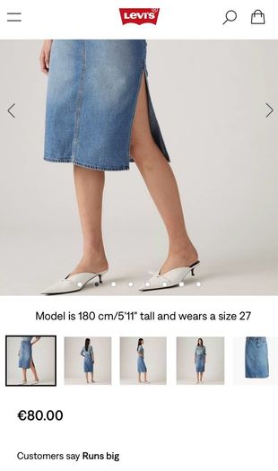 Levi's midi denim skirt