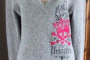 Disneyland Paris Ladies Grey Wool &amp; Angora Pirate &amp; Princess Jumper dress M includes post