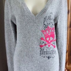 Disneyland Paris Ladies Grey Wool & Angora Pirate & Princess Jumper dress M includes post