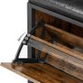 _Shoe Bench Padded Shoe Organiser with Flap Shoe Cabinet for 6 Pairs of Shoes Steel Frame Industrial Design Vintage Brown/Black Image 5