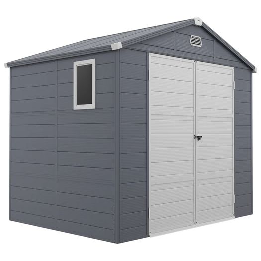 Garden Storage Shed 4x3ft Lockable Aluminium Outdoor Grey