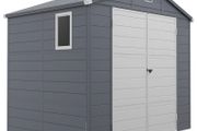 Garden Storage Shed 4x3ft Lockable Aluminium Outdoor Grey