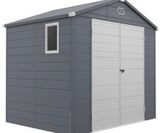 Garden Storage Shed 4x3ft Lockable Aluminium Outdoor Grey