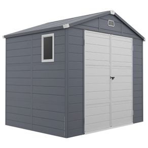 Garden Storage Shed 4x3ft Lockable Aluminium Outdoor Grey