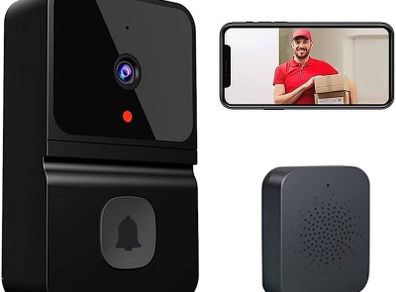 Video Doorbell Camera with Wireless Chime, Intercom HD Night Vision WiFi Rechargeable Security Door Bell Wireless with Camera,2-Way Audio,Cloud Storage,APP Control,Smart Camera for Apartment (FREE SHIPPING)