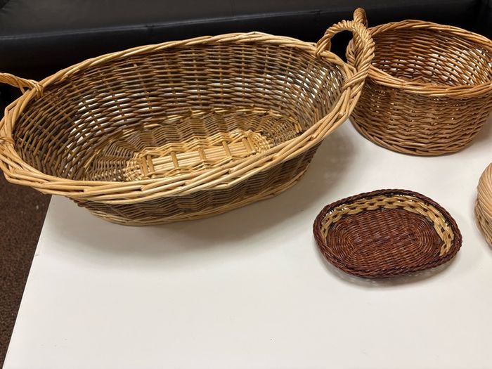 collection of various wicker baskets