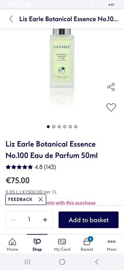 Liz Earle Perfume Botanical Essence 100. 50 ml