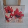 Large Abstract Red Poppy Canvas Wall Art Image 2