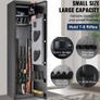 5 Rifles Gun Safe, Rifle Safe with Fingerprint & Digital Lock, Gun Storage Cabinet with Built-in Storage Locker, Removable Storage Shelf for Home Long Gun and Pistols Image 4