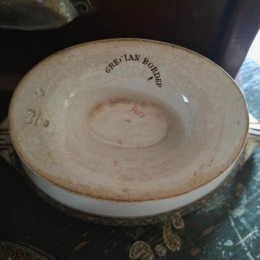 Rare 1860s Victorian Ironstone Sauce Tureen & Lid