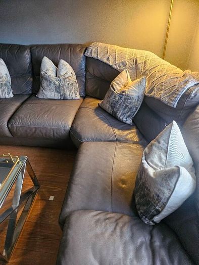 mocha leather sofa
