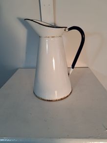 White Enamel Water Pitcher