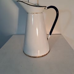 White Enamel Water Pitcher