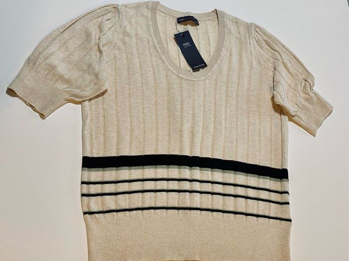 M and S linen blend knitwear Size 12 BNWT