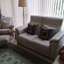 Stunning Harvey Norman Cream Italian Leather Two Seater Sofa Image 2