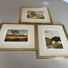 Italian paintings set of three by Migliorini