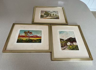 Italian paintings set of three by Migliorini