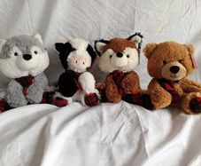 Aurora Plush Toys with Scarfs Set of Four Brand New With Tags