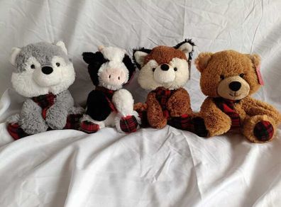 Aurora Plush Toys with Scarfs Set of Four Brand New With Tags