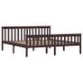 Bed Frame Dark Brown Solid Pinewood 180x200 cm Image 4