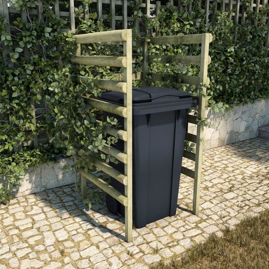 Single Bin Shed Green 70x80x150 cm Impregnated Pinewood