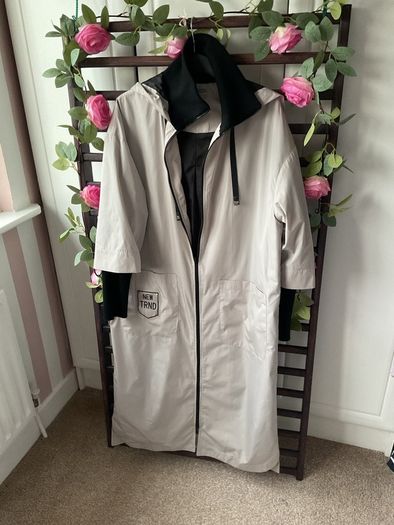 coat grey Naya lightweight coat with hood size 2 12/14