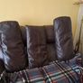Brown Leather Reclining Armchair Image 6