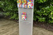Large Silver Shop Display Stand With Hooks