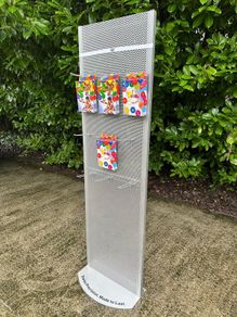 Large Silver Shop Display Stand With Hooks