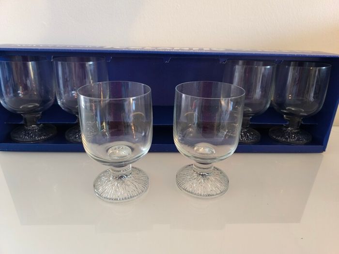 Vintage Ravenhead Icelantic Set of 6 Mixer Drink Goblets Boxed Made in England