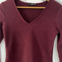 Mango Burgundy Knitted Dress