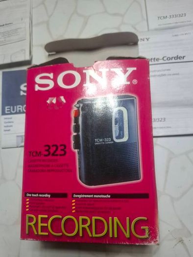 Sony TCM-323 Cassette Corder boxed Tape Recording Walkman Tested Working